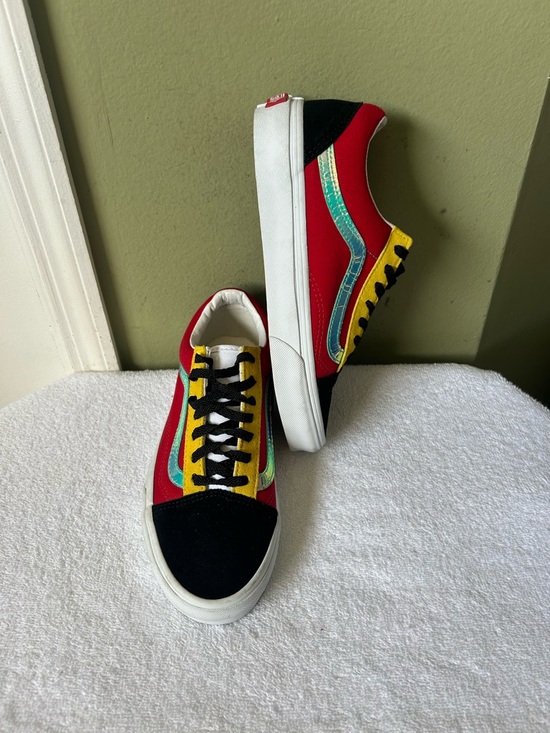 Vans Shoes - NWOB Vans Multicolor Low Top Sneakers with Red Upper and Black Toe